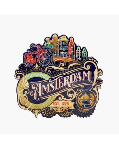 Amsterdam vintage city MDF epoxy magnet